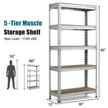 Load image into Gallery viewer, 5-Tier Steel Shelving Unit Storage Shelves Heavy Duty Storage Rack-Silver
