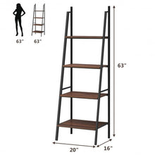 Load image into Gallery viewer, 4 Tier Bookcase Metal Frame Bookshelf Storage Plant Stand
