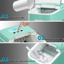 Load image into Gallery viewer, 26 lbs Countertop LCD Display Ice Maker with Ice Scoop-Light Green
