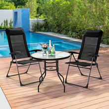Load image into Gallery viewer, 2 Pcs Portable Patio Folding Dining Chairs with Headrest Adjust for Camping -Black
