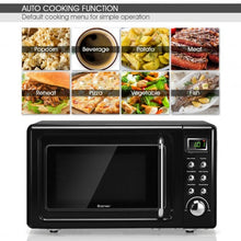 Load image into Gallery viewer, 700W Glass Turntable Retro Countertop Microwave Oven-Black
