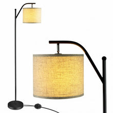 Load image into Gallery viewer, Standing Arc Modern Floor Lamp W/ Fabric Hanging Lamp
