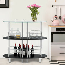 Load image into Gallery viewer, 3-tier Bar Cabinets Table with Tempered GlassTop
