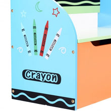 Load image into Gallery viewer, Crayon Wood Toy Storage Box and Bench for Toddler Children
