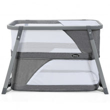 Load image into Gallery viewer, Multifunctional Portable Soft Folding Crib with Washable Mattress and Side Zipper-Gray

