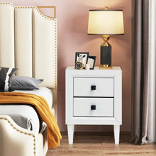 Load image into Gallery viewer, Multipurpose Retro Bedside Nightstand with 2 Drawers-White
