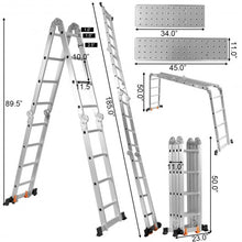 Load image into Gallery viewer, 15.5&#39; 16-Step Multi Purpose Aluminum Folding Scaffold Ladder
