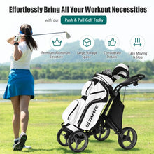 Load image into Gallery viewer, Lightweight Foldable Collapsible 4 Wheels Golf Push Cart-Gray

