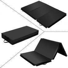 Load image into Gallery viewer, 6&#39; x 4&#39; Tri-Fold Gymnastics Mat Thick Folding Panel-Black
