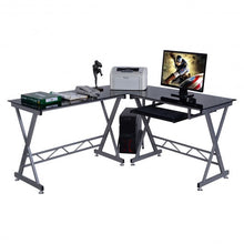 Load image into Gallery viewer, L-Shape Computer Desk with Glass Top
