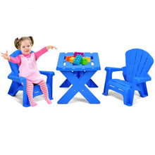 Load image into Gallery viewer, 3-Piece Plastic Children Table Chair Set-Blue

