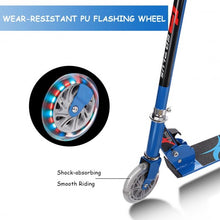 Load image into Gallery viewer, Folding Aluminum Kids Kick Scooter with LED Lights-Blue
