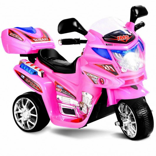 3 Wheel Kids Ride On Motorcycle 6V Battery Powered Electric Toy Bicyle New-pink