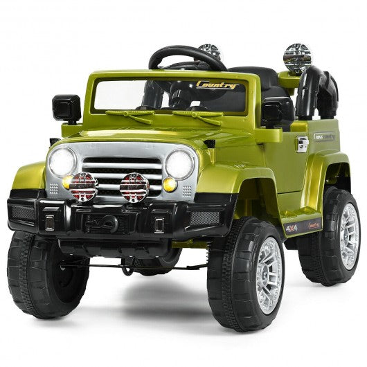 12 V Kids Ride on Truck with MP3 + LED Lights-Green