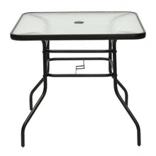 Load image into Gallery viewer, 32&quot; Patio Tempered Glass Steel Frame Square Table
