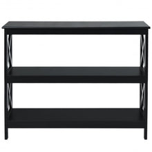 Load image into Gallery viewer, 3-Tier Console X-Design Sofa Side Accent Table-Black
