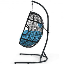 Load image into Gallery viewer, Hanging Cushioned Hammock Chair with Stand-Blue
