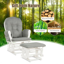 Load image into Gallery viewer, Baby Nursery Relax Rocker Rocking Chair Glider &amp; Ottoman Set-Light Gray
