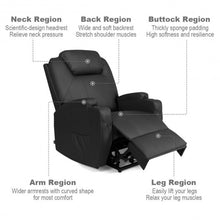 Load image into Gallery viewer, Electric Lift Power Recliner Heated Vibration Massage Chair-Black
