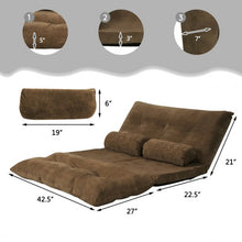 Load image into Gallery viewer, 6-Position Adjustable Sleeper Lounge Couch with 2 Pillows-Coffee
