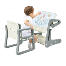 Load image into Gallery viewer, 2 in 1 Kids Easel Table and Chair Set  with Adjustable Art Painting Board
