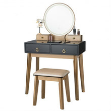 Load image into Gallery viewer, Makeup Vanity Table Set 3 Color Lighting Dressing Table-Black
