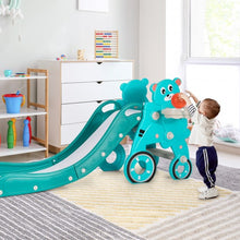 Load image into Gallery viewer, 4 in 1 Foldable Baby Slide Toddler Climber Slide PlaySet with Ball-Green
