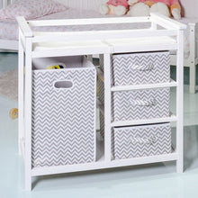 Load image into Gallery viewer, Infant  Diaper Storage Changing Table with Hamper &amp;  3 Basket-Gray
