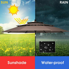 Load image into Gallery viewer, 10ft 3 Tier Patio Umbrella Aluminum Sunshade Shelter Double Vented without Base
