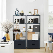 Load image into Gallery viewer, 4-Tier Ladder Bookshelf Storage Display with 2 Drawers
