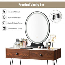 Load image into Gallery viewer, Industrial Makeup Dressing Table with 3 Lighting Modes-Coffee
