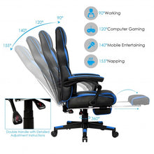 Load image into Gallery viewer, Massage Gaming Chair with Footrest and Lumbar Support
