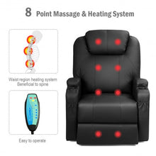 Load image into Gallery viewer, Electric Lift Power Recliner Heated Vibration Massage Chair-Black
