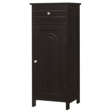 Load image into Gallery viewer, Wooden Storage Free-Standing Floor Cabinet with Drawer and Shelf-Brown
