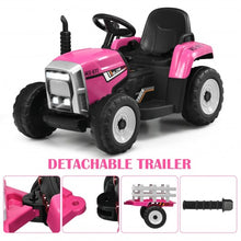 Load image into Gallery viewer, 12V Kids Ride On Tractor with Trailer Ground Loader-Pink
