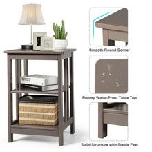 Load image into Gallery viewer, 3-Tier Nightstand Side Table with Baffles and Corners-Coffee
