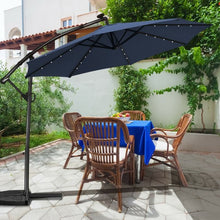 Load image into Gallery viewer, 10FT 360° Rotation Solar Powered LED Patio Offset Umbrella-Navy

