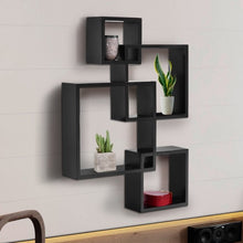Load image into Gallery viewer, 4 Intersecting Square Floating Wall Mounted Shelf
