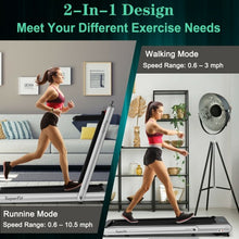 Load image into Gallery viewer, 4.75HP 2 In 1 Folding Treadmill with Remote APP Control-Silver
