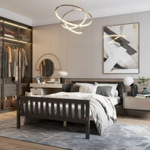Load image into Gallery viewer, Full Size Wood Platform Bed with Headboard
