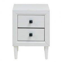 Load image into Gallery viewer, 2Pcs Multipurpose Retro Nightstand with 2 Drawers-White
