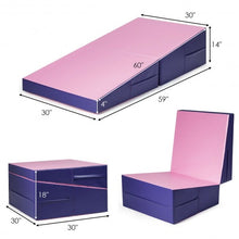 Load image into Gallery viewer, Tumbling Incline Gymnastics Exercise Folding Wedge Ramp Mat-Pink
