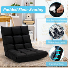 Load image into Gallery viewer, 14-Position Adjustable Folding Lazy Gaming Sofa-Black
