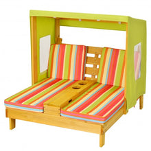 Load image into Gallery viewer, Kids Lounge Patio Lounge Chair with Cup Holders and Awning
