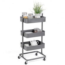 Load image into Gallery viewer, 3 Tier Metal Rolling Utility Storage Cart
