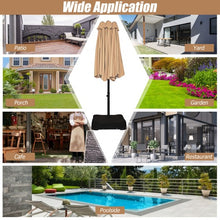 Load image into Gallery viewer, 15 Foot Extra Large Patio Double Sided Umbrella with Crank and Base-Beige
