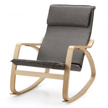 Load image into Gallery viewer, Modern Bentwood Rocking Chair Fabric Upholstered Relax Rocker Lounge Chair-Gray
