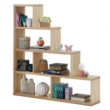 Load image into Gallery viewer, 6 Cubes Ladder Shelf Corner Bookshelf Storage Bookcase-Natural
