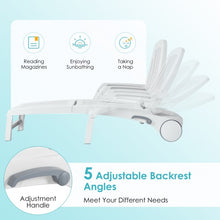Load image into Gallery viewer, Adjustable Patio Sun Lounger with Weather Resistant Wheels-White
