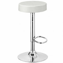 Load image into Gallery viewer, 1 PC Round Bar Stool Adjustable Swivel Pub Chair-White
